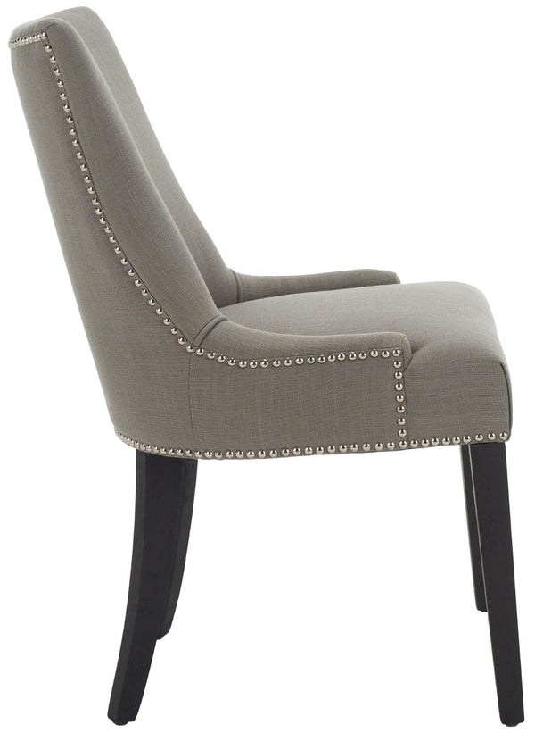 Safavieh LESTER Dining Chair - Sophisticated Cotton Velvet Upholstery with Elegant Hourglass Back Design True Taupe MCR4709C-SET2