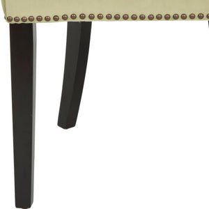 Safavieh LESTER Dining Chair Set of Two - Elegant Ergonomic Design with Brass Accents for Modern Dining Spaces Mint MCR4709E-SET2