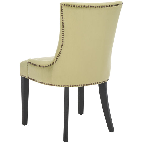 Safavieh LESTER Dining Chair Set of Two - Elegant Ergonomic Design with Brass Accents for Modern Dining Spaces Mint MCR4709E-SET2