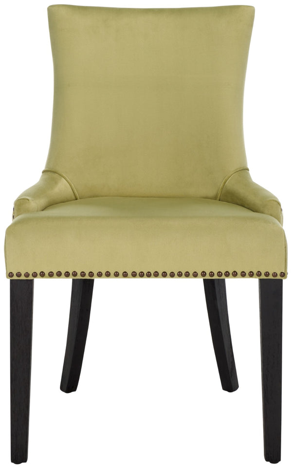 Safavieh LESTER Dining Chair Set of Two - Elegant Ergonomic Design with Brass Accents for Modern Dining Spaces Mint MCR4709E-SET2