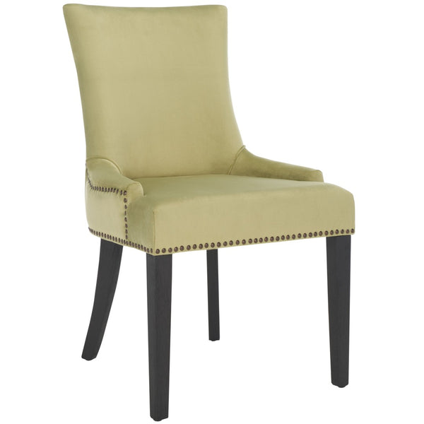 Safavieh LESTER Dining Chair Set of Two - Elegant Ergonomic Design with Brass Accents for Modern Dining Spaces Mint MCR4709E-SET2