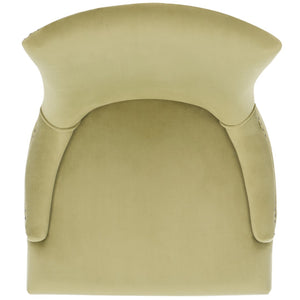 Safavieh LESTER Dining Chair Set of Two - Elegant Ergonomic Design with Brass Accents for Modern Dining Spaces Mint MCR4709E-SET2