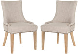 Safavieh Lester Dining Chair  (Set Of 2) - Brass Nail Heads - Set of 2 Grey MCR4709P-SET2