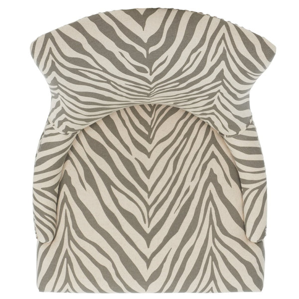 Safavieh LESTER Dining Chair Set of 2 - Grey Zebra Upholstery with Espresso Legs & Elegant Contemporary Design MCR4709Q-SET2