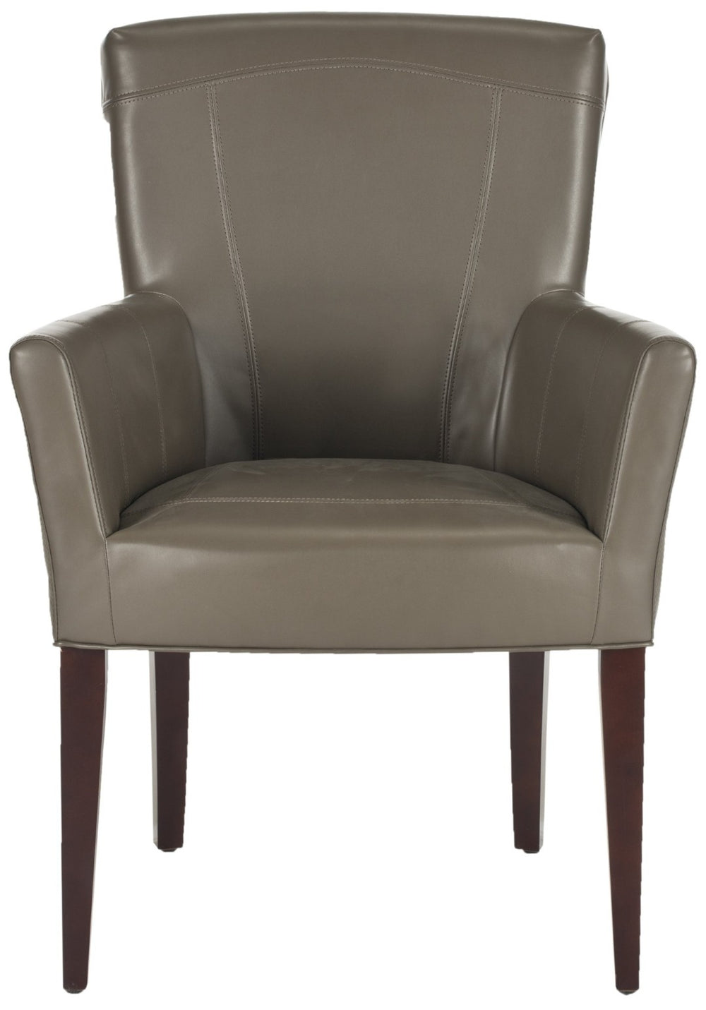 Safavieh Dale Arm Chair - Modern Accent Piece In Bicast Leather With Solid Birch Frame For Elegant Comfort Clay MCR4710B