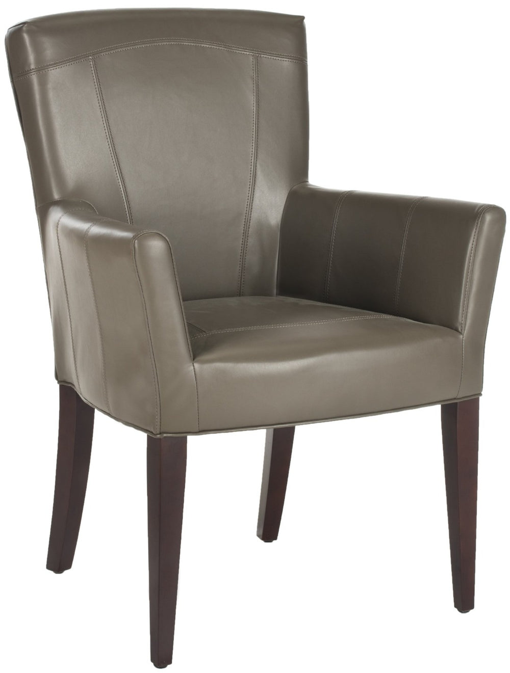 Safavieh Dale Arm Chair - Modern Accent Piece In Bicast Leather With Solid Birch Frame For Elegant Comfort Clay MCR4710B