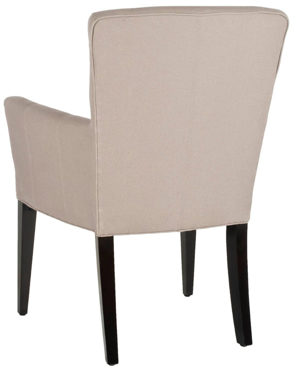 Safavieh Dale Armchair - Modern Luxury Accent Chair With Comfortable Upholstery And Elegant Espresso Legs Taupe MCR4710C