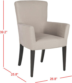 Safavieh Dale Armchair - Modern Luxury Accent Chair With Comfortable Upholstery And Elegant Espresso Legs Taupe MCR4710C