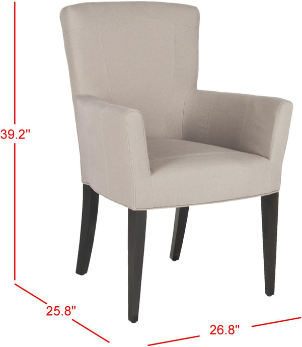 Safavieh Dale Armchair - Modern Luxury Accent Chair With Comfortable Upholstery And Elegant Espresso Legs Taupe MCR4710C