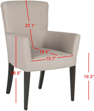Safavieh Dale Armchair - Modern Luxury Accent Chair With Comfortable Upholstery And Elegant Espresso Legs Taupe MCR4710C