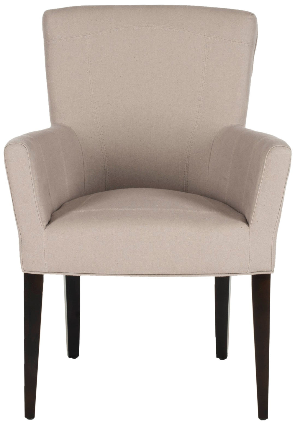 Safavieh Dale Armchair - Modern Luxury Accent Chair With Comfortable Upholstery And Elegant Espresso Legs Taupe MCR4710C