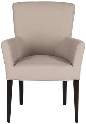 Safavieh Dale Armchair - Modern Luxury Accent Chair With Comfortable Upholstery And Elegant Espresso Legs Taupe MCR4710C
