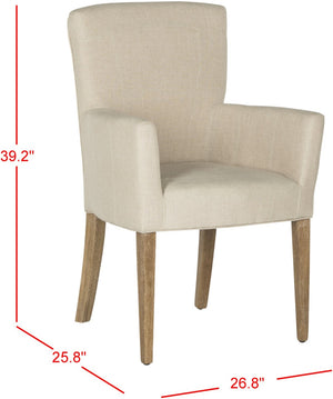 Safavieh Dale Armchair - Modern Luxury Accent Chair With Comfortable Upholstery And Elegant Espresso Legs Hemp MCR4710E