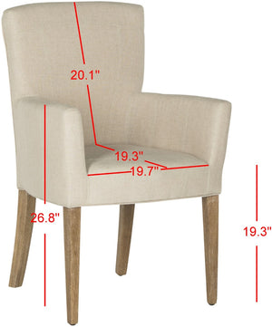 Safavieh Dale Armchair - Modern Luxury Accent Chair With Comfortable Upholstery And Elegant Espresso Legs Hemp MCR4710E