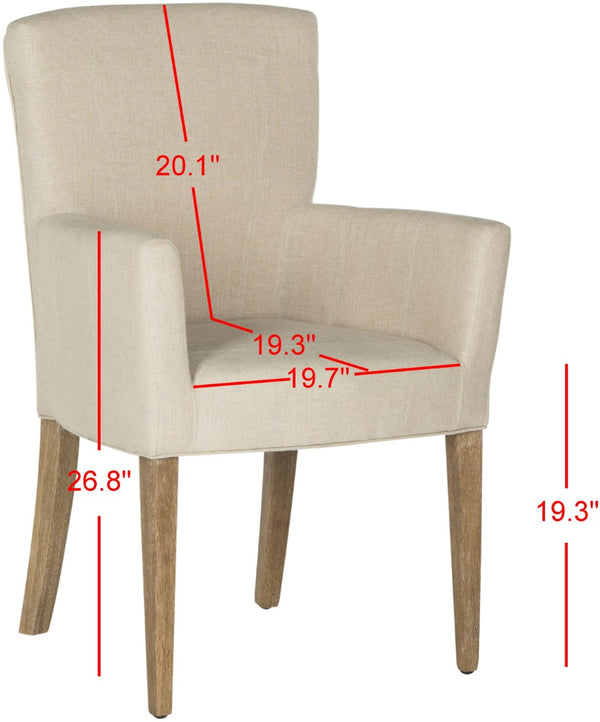Safavieh Dale Armchair - Modern Luxury Accent Chair With Comfortable Upholstery And Elegant Espresso Legs Hemp MCR4710E