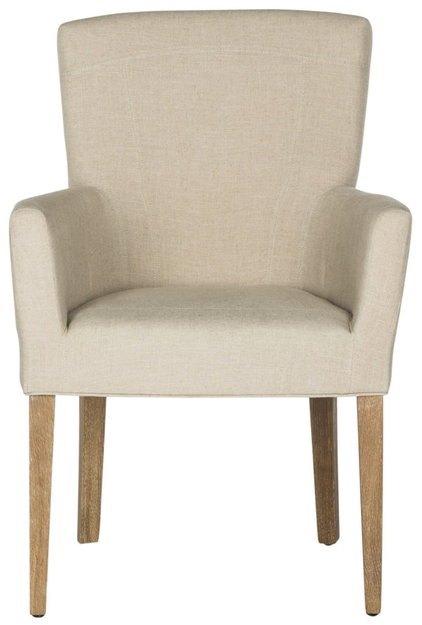 Safavieh Dale Armchair - Modern Luxury Accent Chair With Comfortable Upholstery And Elegant Espresso Legs Hemp MCR4710E