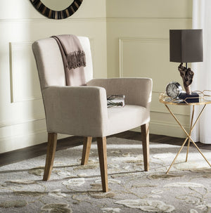 Safavieh Dale Armchair - Modern Luxury Accent Chair With Comfortable Upholstery And Elegant Espresso Legs Hemp MCR4710E