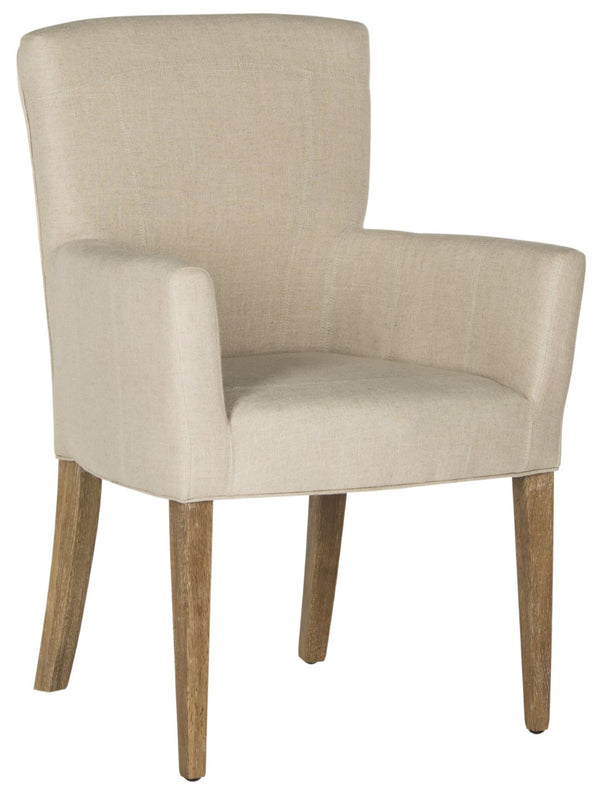 Safavieh Dale Armchair - Modern Luxury Accent Chair With Comfortable Upholstery And Elegant Espresso Legs Hemp MCR4710E