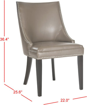Safavieh AFTON Side Chairs - Elegant Upholstered Dining Seating with Nailhead Trim & Espresso Birch Legs Clay MCR4715F-SET2