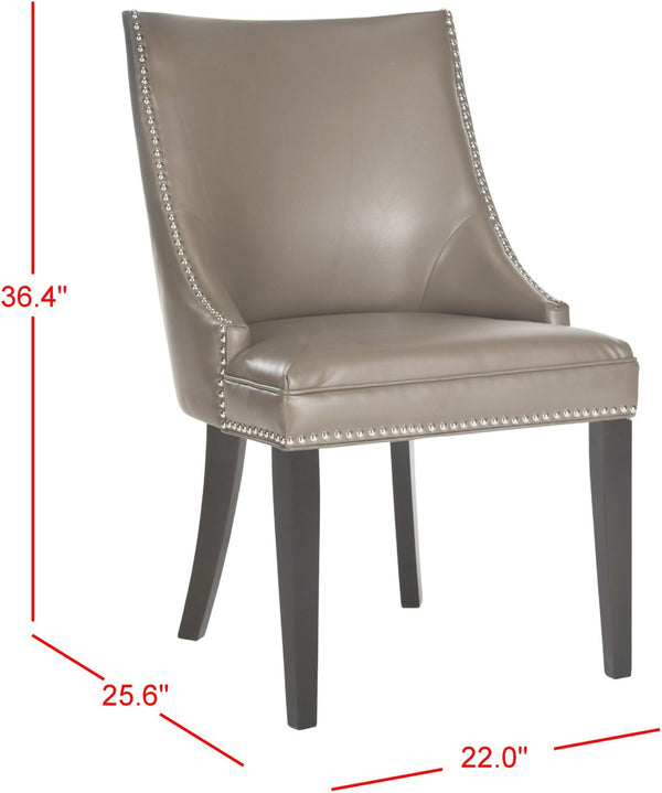 Safavieh AFTON Side Chairs - Elegant Upholstered Dining Seating with Nailhead Trim & Espresso Birch Legs Clay MCR4715F-SET2
