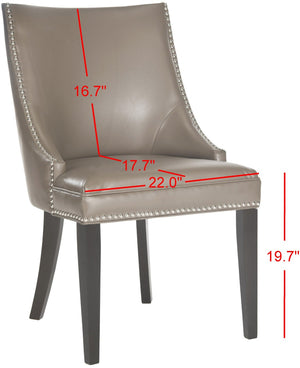 Safavieh AFTON Side Chairs - Elegant Upholstered Dining Seating with Nailhead Trim & Espresso Birch Legs Clay MCR4715F-SET2