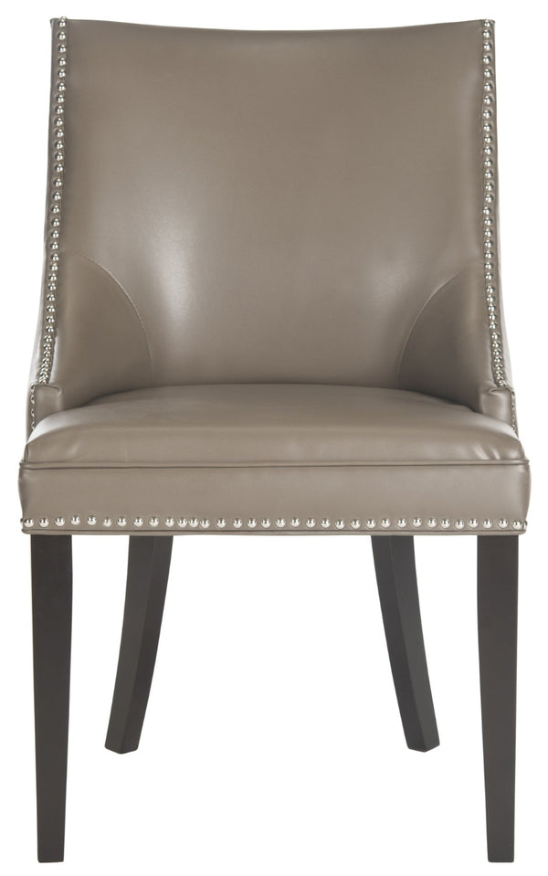 Safavieh AFTON Side Chairs - Elegant Upholstered Dining Seating with Nailhead Trim & Espresso Birch Legs Clay MCR4715F-SET2