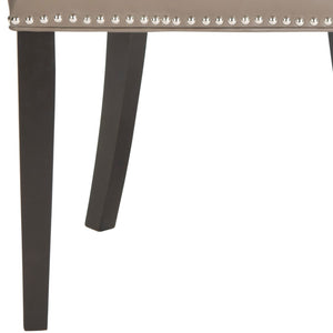Safavieh AFTON Side Chairs - Elegant Upholstered Dining Seating with Nailhead Trim & Espresso Birch Legs Clay MCR4715F-SET2