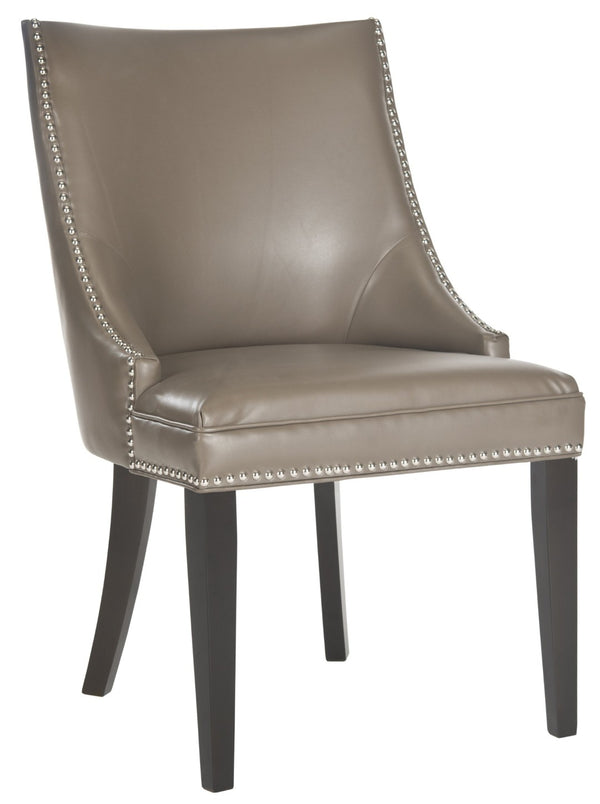 Safavieh AFTON Side Chairs - Elegant Upholstered Dining Seating with Nailhead Trim & Espresso Birch Legs Clay MCR4715F-SET2