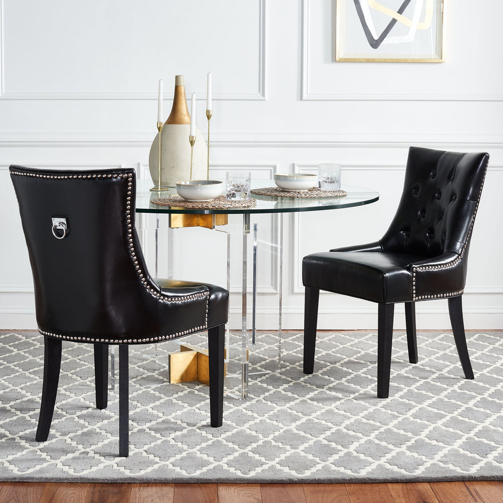 Safavieh Harlow Ring Chair - Elegant Dining Accent With Stylish Design For Modern Home Interiors And Comfort Black  Mcr4716c