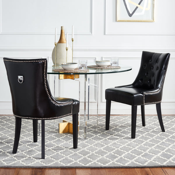 Safavieh Harlow Ring Chair - Elegant Dining Accent With Stylish Design For Modern Home Interiors And Comfort Black  Mcr4716c
