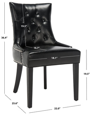 Safavieh Harlow Ring Chair - Elegant Dining Accent With Stylish Design For Modern Home Interiors And Comfort Black  Mcr4716c