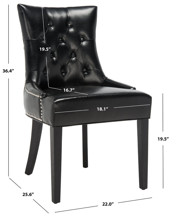 Safavieh Harlow Ring Chair - Elegant Dining Accent With Stylish Design For Modern Home Interiors And Comfort Black  Mcr4716c