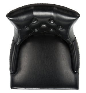 Safavieh Harlow Ring Chair - Elegant Dining Accent With Stylish Design For Modern Home Interiors And Comfort Black  Mcr4716c