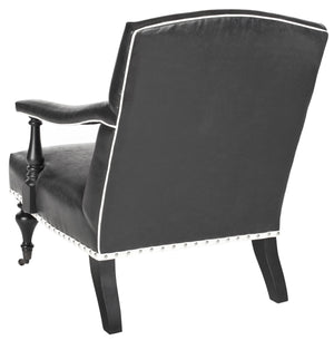 Safavieh Devona Arm Chair - Silver Nail Heads Antique Black  Mcr4731c