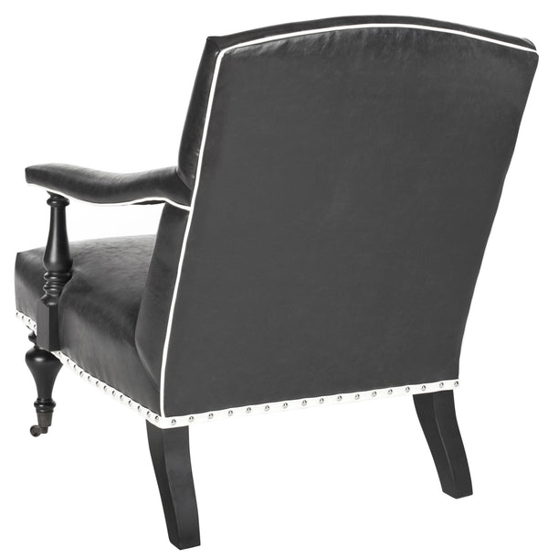 Safavieh Devona Arm Chair - Silver Nail Heads Antique Black  Mcr4731c