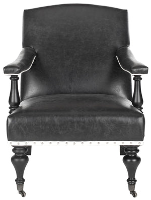 Safavieh Devona Arm Chair - Silver Nail Heads Antique Black  Mcr4731c