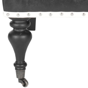 Safavieh Devona Arm Chair - Silver Nail Heads Antique Black  Mcr4731c