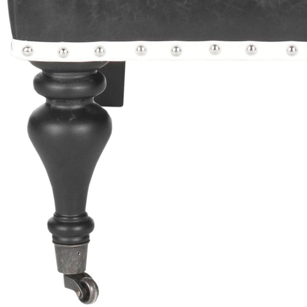 Safavieh Devona Arm Chair - Silver Nail Heads Antique Black  Mcr4731c