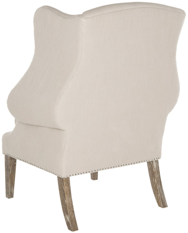 Safavieh Kameron Club Chair - Elegant Wingback Design With Black Nail Head Trim For Timeless Comfort True Taupe MCR4734A
