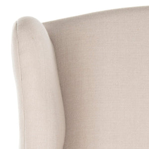 Safavieh Kameron Club Chair - Elegant Wingback Design With Black Nail Head Trim For Timeless Comfort True Taupe MCR4734A