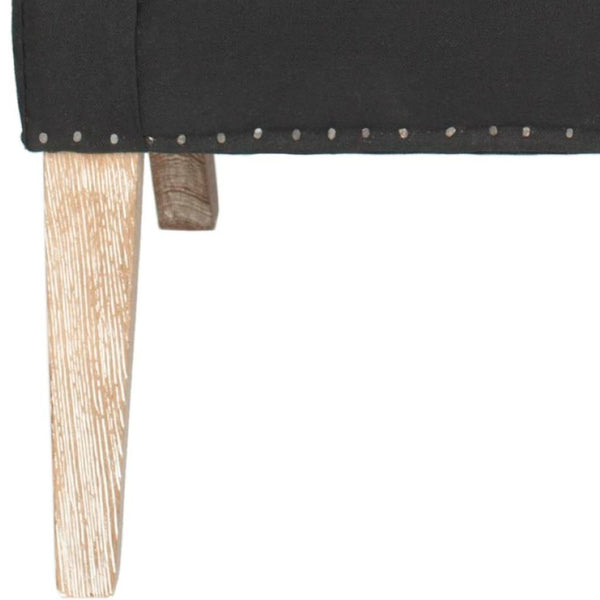 Safavieh Kameron Club Chair - Elegant Wingback Design With Black Nail Head Trim For Timeless Comfort Black MCR4734B