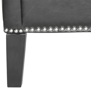 Safavieh Mckinley Club Chair - Stylish Antique Black Pu Leather With Silver Nailheads For Modern Spaces MCR4735A