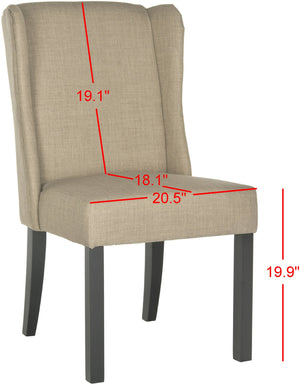 Safavieh Hayden Wingback Chair In Grey - Stylish Comfort For Dining Spaces, Modern Design, M2 Collection Grey  Mcr4810b