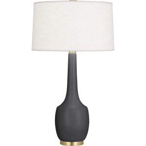 Robert Abbey Matte Ash Delilah Table Lamp Matte Ash Glazed Ceramic Oyster Linen Shade With Self-Fabric Top And Bottom Diffuser