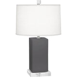 Robert Abbey Matte Ash Harvey Accent Lamp Matte Ash Glazed Ceramic Oyster Linen Shade With Self Fabric Top Diffuser