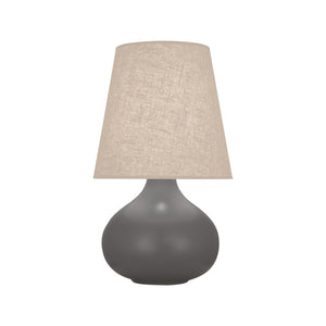 Robert Abbey Matte Ash June Accent Lamp Matte Ash Glazed Ceramic Buff Linen Shade