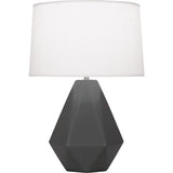 Robert Abbey Matte Ash Delta Table Lamp Matte Ash Glazed Ceramic Oyster Linen Shade