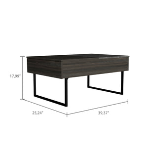 English Elm Beyond Lift Top Coffee Table Espresso Onyx – Modern Two-Leg Design, Hidden Drawer & Lift Storage B07092026