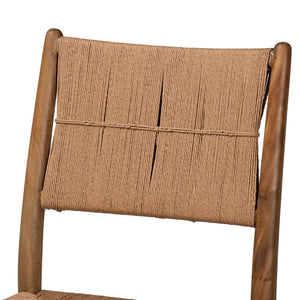 Bali & Pari Alva Handwoven Paper Loom Counterstool Mahogany Frame Boho Kitchen Seat