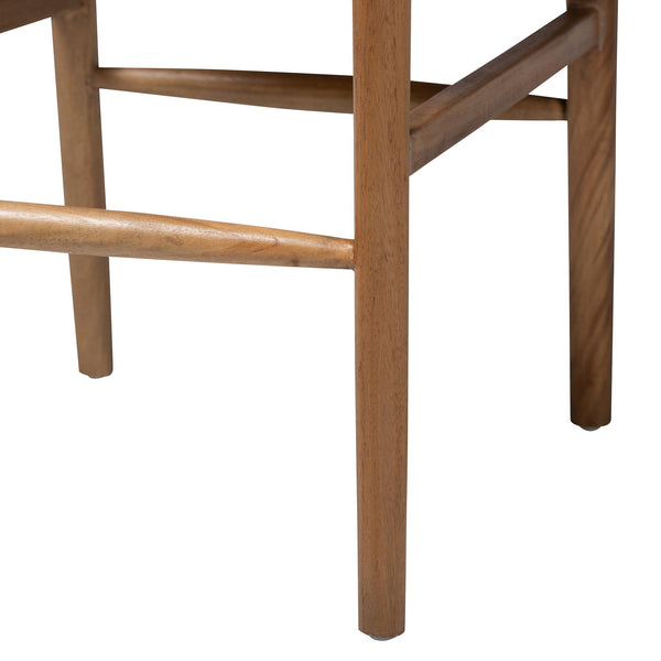Bali & Pari Alva Handwoven Paper Loom Counterstool Mahogany Frame Boho Kitchen Seat